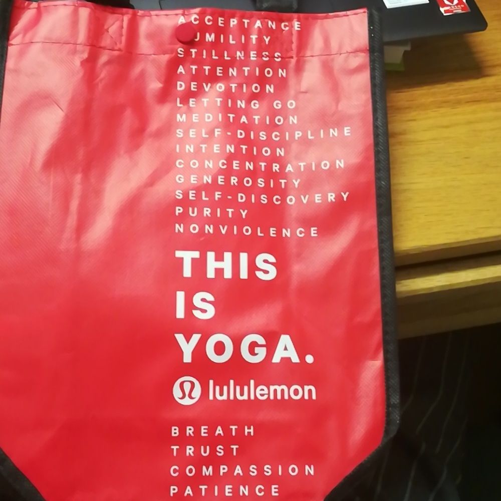 Lululemon Athletica Small Red Shopping Bag